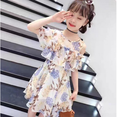 dress girls bare cutout arm rose CHN 38 (222811) - dress anak perempuan